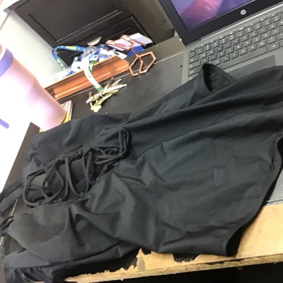 Torrid 3 plus size black corset lace up one piece swimsuit NWT - Picture 7 of 9